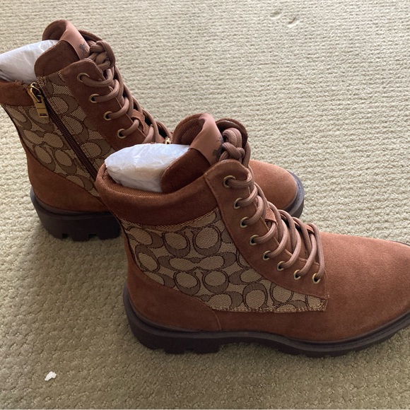 NWT COACH KHAKI SIGNATURE JACQUARD CITYSOLE BOOT main image 6